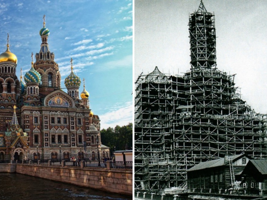 Панорама Спаса-на-Крови с центральным куполом высотой 81 метр, что символически связано с годом убийства императора