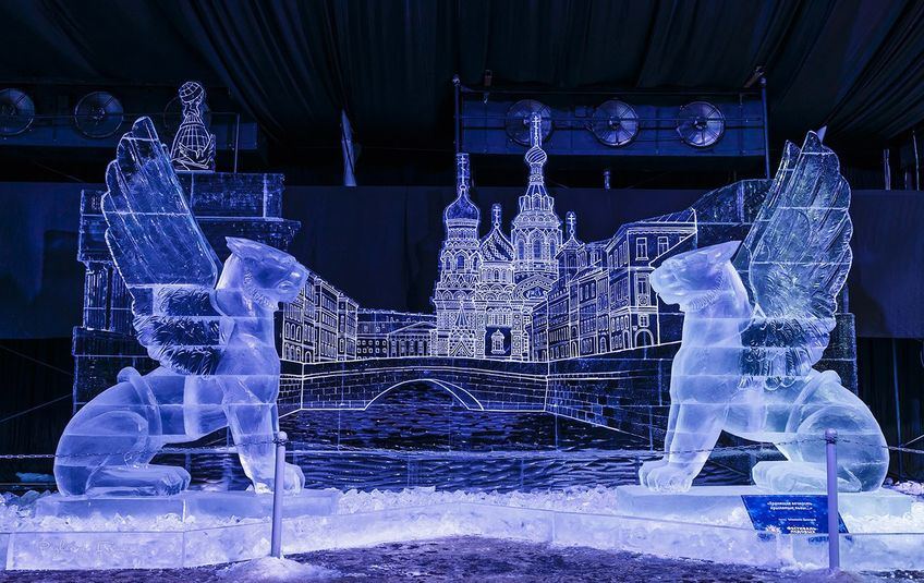 выставка ледовых скульптур в петропавловской крепости 2020