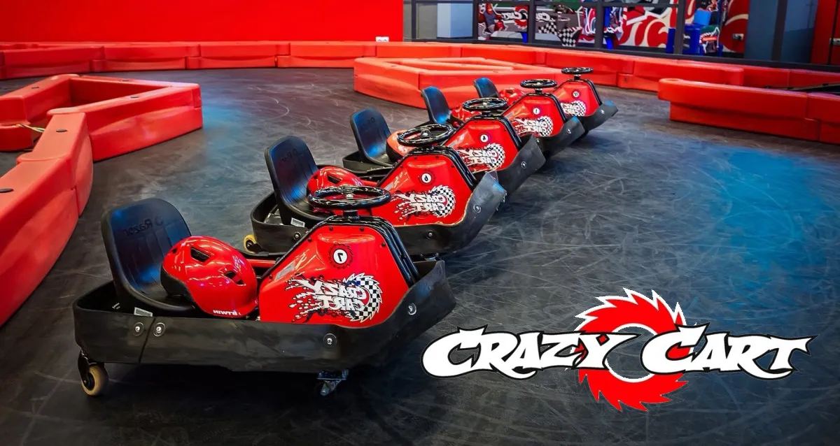 Красные дрифт-карты Crazy Cart в ТРЦ ОхтаМолл в Санкт-Петербурге