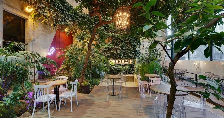 Chocolate Bar Secret Garden интерьер оранжереи