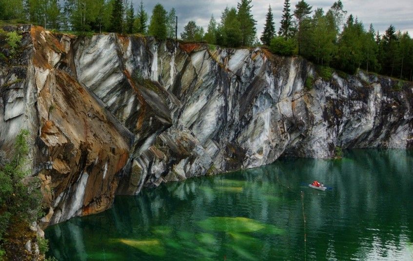 Мраморные фьорды в Рускеале