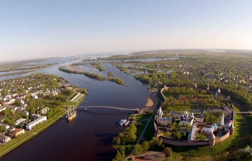 Город Волхов с высоты