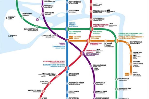 Карта петербургского метрополитена