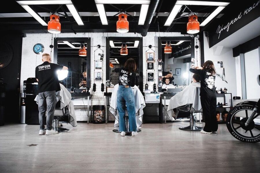 процесс стрижки в TopGun