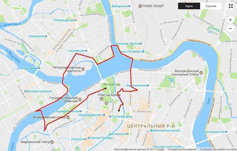 Велосипедный маршрут Марсово Поле — Манежная площадь