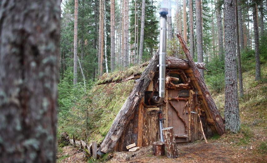 Экологичные домики экоотеля Лес на берегу озера Зеркальное