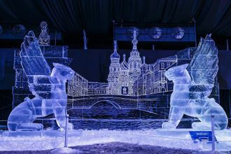 выставка ледовых скульптур в петропавловской крепости 2020