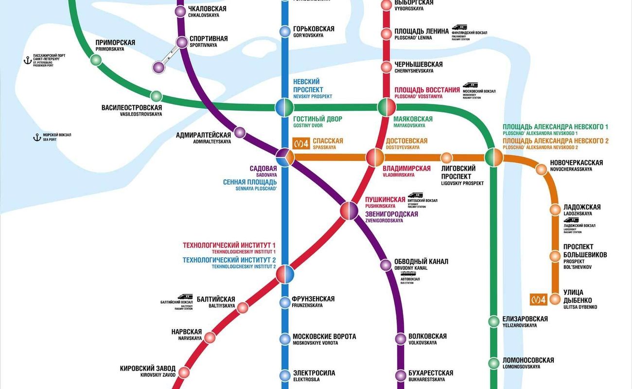Карта петербургского метрополитена